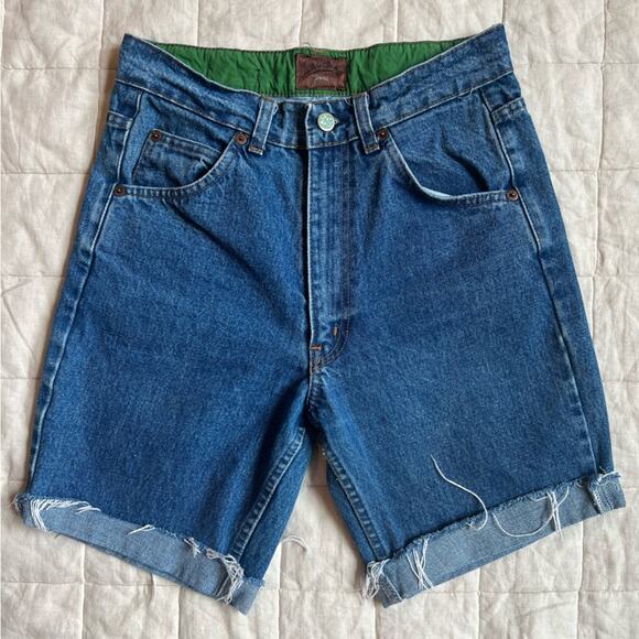 RARE VTG JC de Castlebajac 100% Cotton Blue Jean Rolled Raw Hem Shorts - 29 - Picture 2 of 9